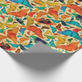 ベージュ色のFlutterbyの毎日の蝶 ラッピングペーパー