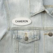 ベージュ色オーバル名タグバッジピンまたは磁気3インチ 名札 (インサイチュ)