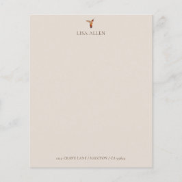 ベージュ色カスタムアレンズハミングバードステーショナリー紙