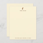 ベージュ色カスタムハミングバード文房具紙 (正面/裏面)