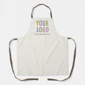 ベージュ色カスタムロゴ付きエプロンパーソナライズされた エプロン (正面)