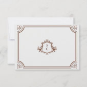 ベージュ色クラシックとブラウンのプロポーザルのカード 招待状 (裏面)