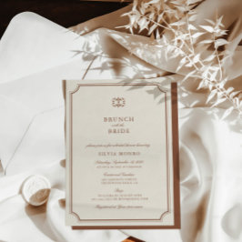 ベージュ色クラシックブルンチウィズザブライドブライダルシャワー