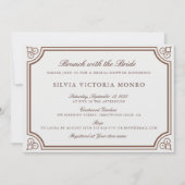 ベージュ色クラシックブルンチウィズザブライドブライダルシャワー 招待状 (正面)