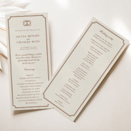 ベージュ色クラシックモノーガムブラウン結婚クレストプログラム