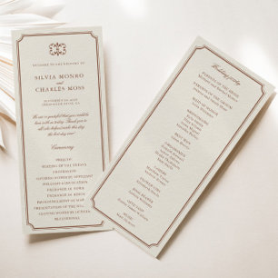 ベージュ色クラシックモノーガムブラウン結婚クレストプログラム