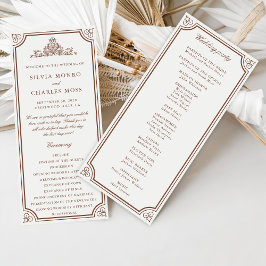 ベージュ色クラシックモノーガムブラウン結婚クレストプログラム