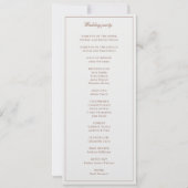 ベージュ色クラシックモノーガムブラウン&結婚式 プログラム (裏面)