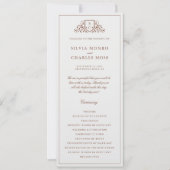 ベージュ色クラシックモノーガムブラウン&結婚式 プログラム (正面)