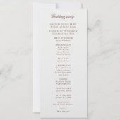 ベージュ色クラシックモノーガムブラウン&結婚式 プログラム (裏面)