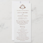 ベージュ色クラシックモノーガムブラウン&結婚式 プログラム (正面)
