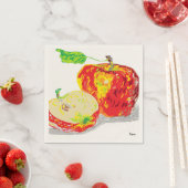 ベージュ色スタンダードカクテル紙ナプキンス/リンゴ スタンダードカクテルナプキン (インサイチュ)