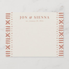 ベージュ色テラコッタボホ縁どムックロスカップル エンクロージャーカード