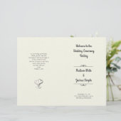 ベージュ色ハート折り畳み結婚式 プログラムテンプレート (スタンド正面)