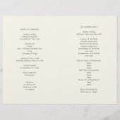 ベージュ色ハート折り畳み結婚式 プログラムテンプレート (裏面)