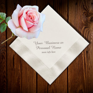 ベージュ色パーソナライズされたナプキン 縁ありカクテルナプキン