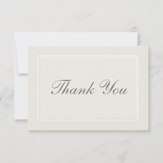 ベージュ色フォーマル夢伝統的結婚の感謝 サンキューカード (正面)