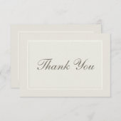ベージュ色フォーマル夢伝統的結婚の感謝 サンキューカード (正面/裏面)