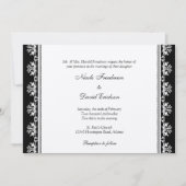 ベージュ色ブラックのフィリグレ縁どービーカスタム結婚式 招待状 (正面)