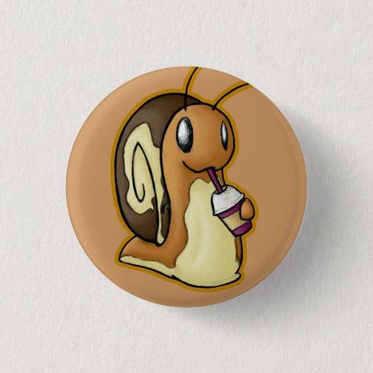 ベージュ色ボタン 缶バッジ (正面)