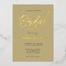 ベージュ色モダンシンプルブライダルシャワー金ゴールド