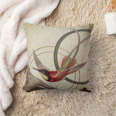 ベージュ色モダンハミングバードデザイン |緑自然色 クッション (ブランケット)