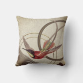 ベージュ色モダンハミングバードデザイン | Taupe クッション (裏面)