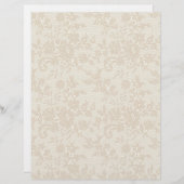 ベージュ色レースオンアイボリーアーツ&クラフトスクラップブック紙 (正面/裏面)