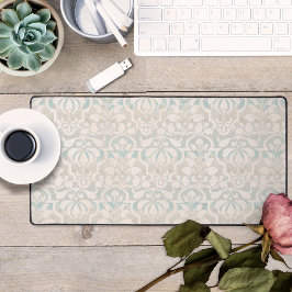 ベージュ色ヴィンテージビクトリアンダマスクシームレスパターン デスクマット