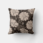 ベージュ色及び黒色花柄 クッション (裏面)