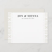 ベージュ色棒布縁どのカップル文房具 エンクロージャーカード (正面/裏面)