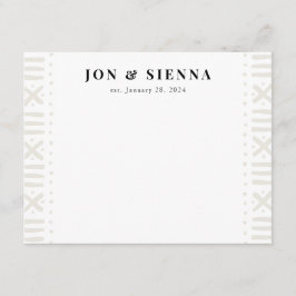 ベージュ色棒布縁どのカップル文房具 エンクロージャーカード