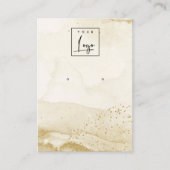 ベージュ色水彩金ゴールドスタッドイヤリングロゴディスプレイ 名刺 (正面)