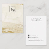 ベージュ色水彩金ゴールドスタッドイヤリングロゴディスプレイ 名刺 (正面/裏面)