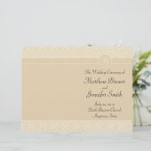 ベージュ色結婚のサービス・セレモニー・プログラム (スタンド正面)