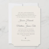 ベージュ色結婚式招待状 招待状 (正面)