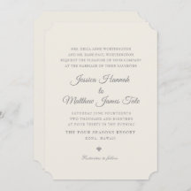 ベージュ色結婚式招待状