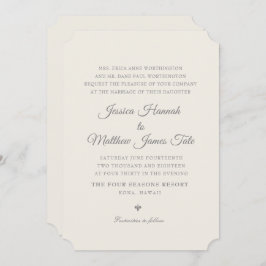ベージュ色結婚式招待状 招待状