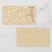 ベージュ色葉-ビジネス 名刺 (正面/裏面)