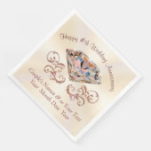 ベージュ色、バラ金ゴールドアニバーサリーナプキンスパーソナライズされた、 (コーナー)