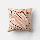 ベージュ色、曲線茶色の円柱の色合いの波紋 クッション (裏面)