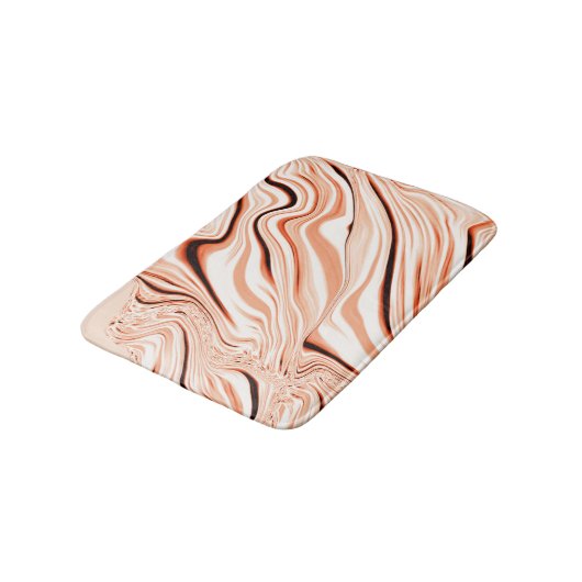 ベージュ色、曲線茶色の円柱の色合いの波紋 バスマット (アングル)