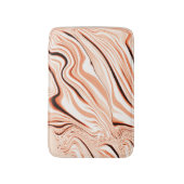 ベージュ色、曲線茶色の円柱の色合いの波紋 バスマット (正面縦)