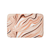 ベージュ色、曲線茶色の円柱の色合いの波紋 バスマット (正面)