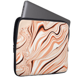 ベージュ色、曲線茶色の円柱の色合いの波紋 ラップトップスリーブ
