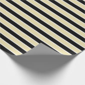 ベージュ色、白黒ストライプ ラッピングペーパー (角)