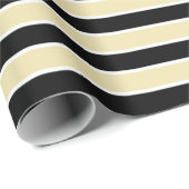 ベージュ色、白黒ストライプ ラッピングペーパー (ロールコーナー)