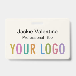 ベージュ色PVC名バッジ(リールクリップまたはラニヤード) バッジ