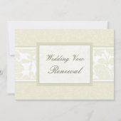 ベージュ花の結婚式誓約の更新の招待状 招待状 (裏面)
