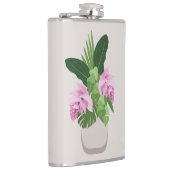 ベージュ花瓶の熱帯メディニラピンクの花 フラスク (右)